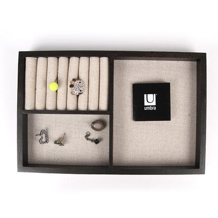 umbra木质首饰盒家用欧式珠宝展示架创意饰品收纳北欧复古首饰架 商品图3
