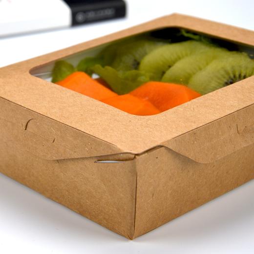喇叭花沙拉盒一次性牛皮防水纸餐盒水果沙拉便当外卖打包盒快餐盒 商品图3