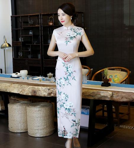 ML 1951  人字纹长款旗袍复古改良 商品图2