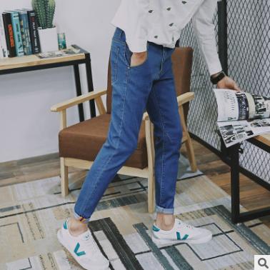 【服饰鞋包】春季男士新款小脚牛仔裤 男 韩版时尚修身牛仔九分裤休闲男裤 商品图2