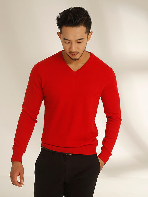 Vodka 伏特加 男士V领羊绒衫 商品图3