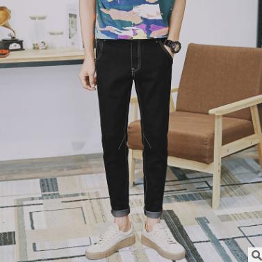 【服饰鞋包】春季男士新款小脚牛仔裤 男 韩版时尚修身牛仔九分裤休闲男裤 商品图3