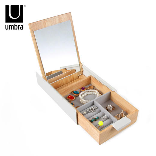 加拿大umbra创意欧式滑盖首饰盒木制简约现代公主首饰收纳盒 商品图0