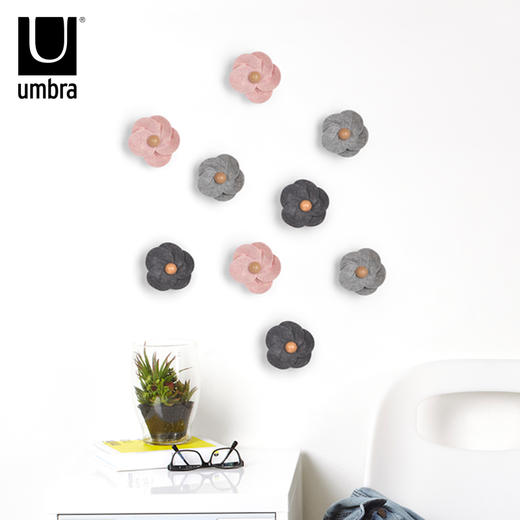 umbra创意毛毡花朵立体墙饰 墙上装饰品壁挂件 田园墙面墙壁壁饰 商品图0