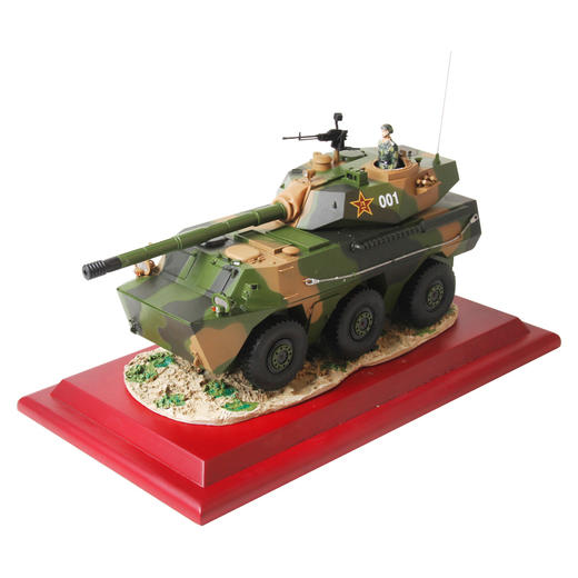 1:24中国100mm轮式自行突击炮 静态合金轮式装甲车模型 车模玩具 商品图0