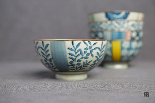 包邮 日本伊贺烧和风系 手绘陶瓷碗五个套装 商品图4