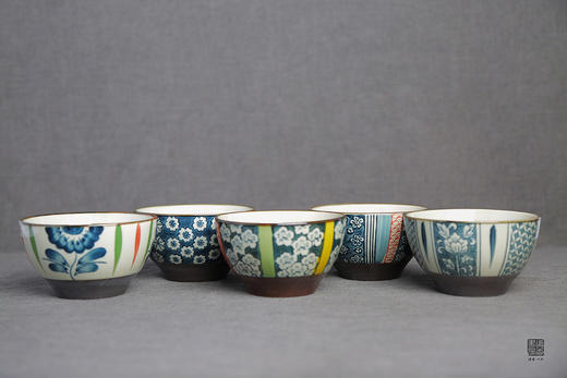 包邮 日本伊贺烧和风系 手绘陶瓷碗五个套装 商品图0