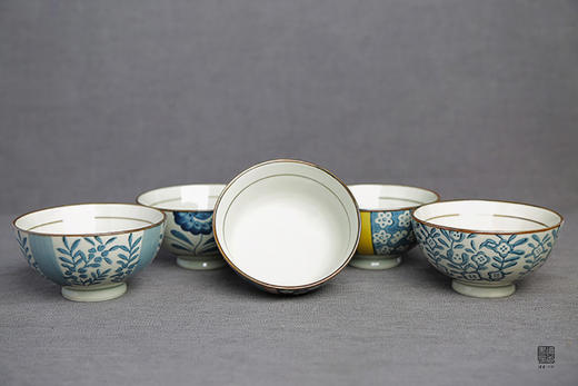 包邮 日本伊贺烧和风系 手绘陶瓷碗五个套装 商品图1