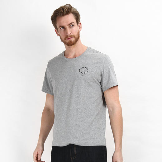 【19.9元1件】自由基地男装舒服圆领T恤大码t恤白色藏肉夏季越野青少年t恤 商品图4