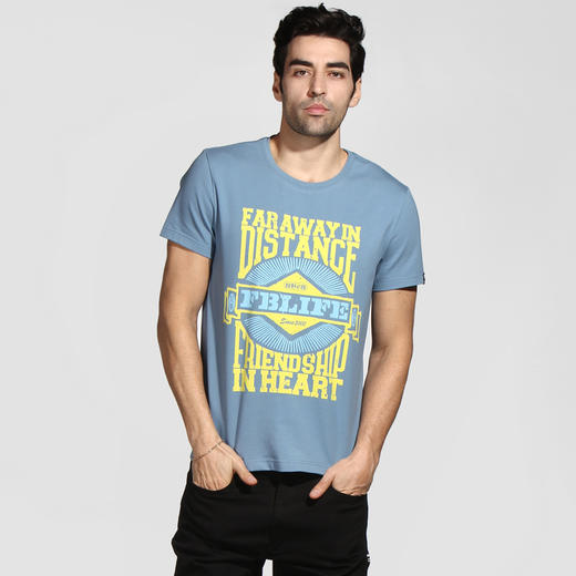 【19.9元1件】自由基地男薄款圆领T恤高街t恤男短袖潮流夏季越野男装打底衫 商品图2