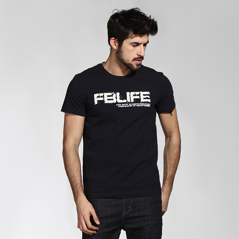 自由基地2018男舒服圆领T恤美式街头t恤男宽松潮流短袖夏季越野