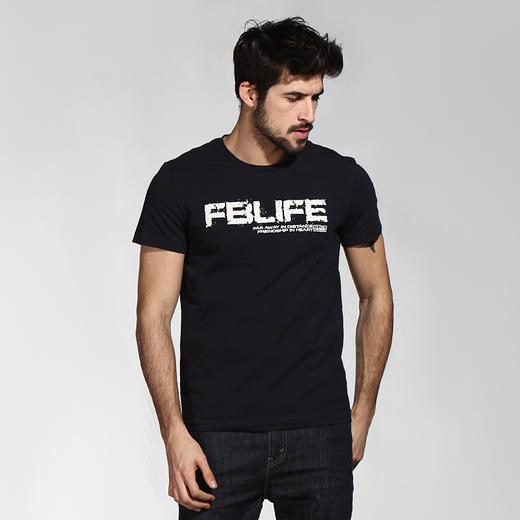 自由基地2018男舒服圆领T恤美式街头t恤男宽松潮流短袖夏季越野 商品图0