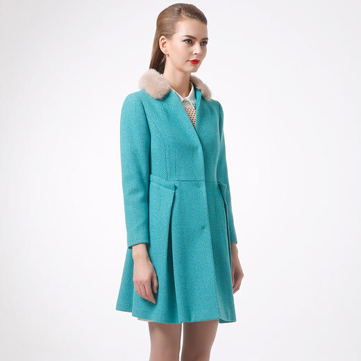 乔万尼中长款羊毛大衣女E154A306 商品图2