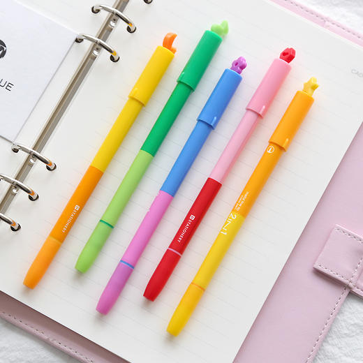 三年二班印章笔中性笔双头组合笔学生用彩色涂鸦笔05mm针管笔