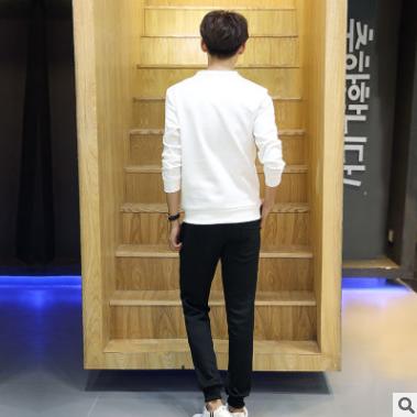 【服饰鞋包】 秋季男士纯色潮流卫衣青少年圆领时尚休闲运动服套装男装长袖 商品图3
