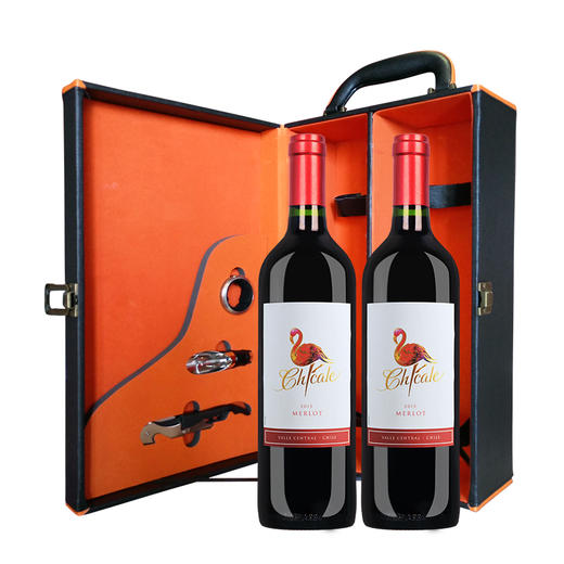 智利中央山谷梅洛葡萄酒 750ML  双支装/六支装送高档皮盒 商品图0