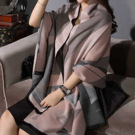 羊绒加厚围巾女保暖办公室空调房格子披肩两用