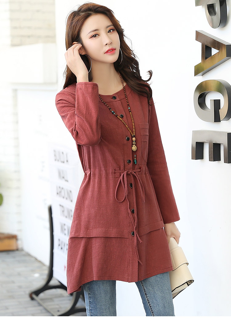 alxslg1802秋季长款修身显瘦休闲气质简约外衣