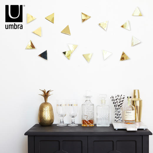 Umbra创意康菲提三角墙饰可移除立体金属墙贴客厅卧室墙壁装饰品 商品图1