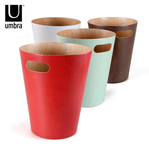 umbra进口创意木纹垃圾桶多功能收纳桶 家用客厅厨房浴室无盖 商品图0