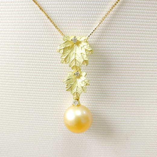 「葡萄与叶」10mm金珠18K金吊坠 商品图2