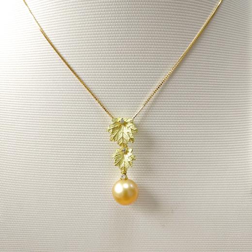 「葡萄与叶」10mm金珠18K金吊坠 商品图3