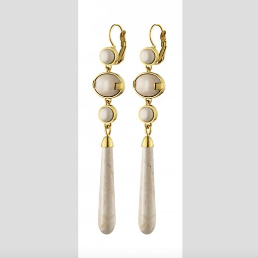 北京仓｜Dyrberg Kern-Savannah系列-汉白玉 耳环［丹麦设计师］ 商品图1