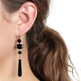 北京仓｜Dyrberg Kern-Savannah-黑玛瑙 耳环［丹麦设计师］