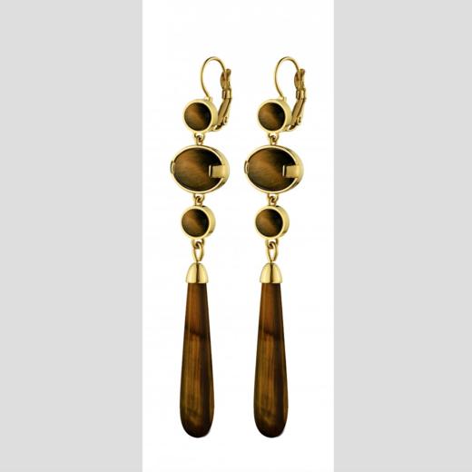北京仓｜Dyrberg Kern-Savannah-虎眼石 耳环［丹麦设计师］ 商品图1