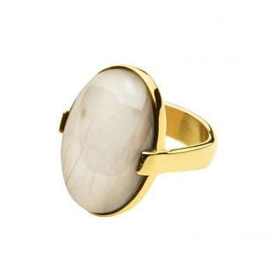 北京仓｜Dyrberg Kern-Mattie-汉白玉 戒指［丹麦设计师］ 商品图0