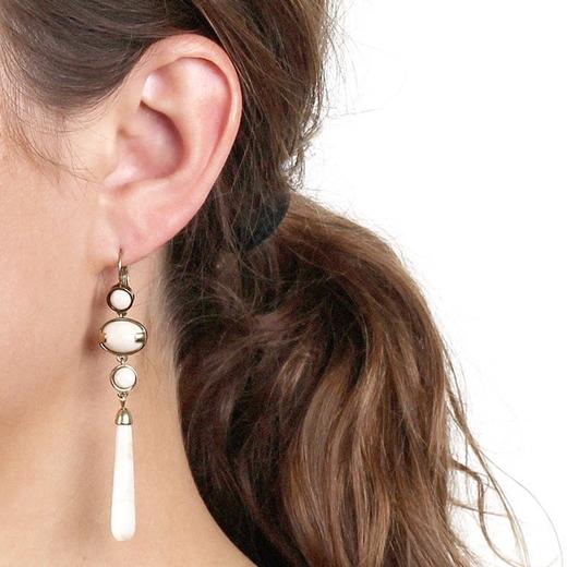 北京仓｜Dyrberg Kern-Savannah系列-汉白玉 耳环［丹麦设计师］ 商品图0