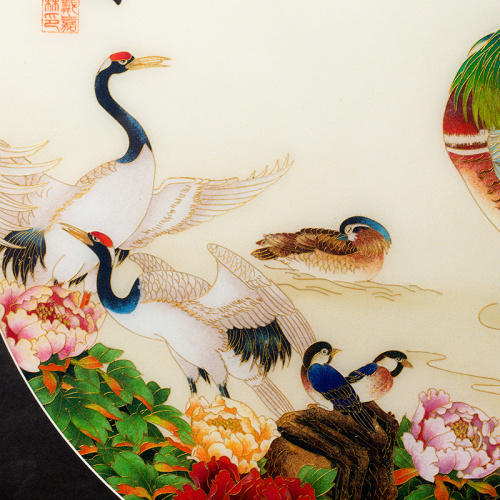 戴嘉林和鸣图景泰蓝珐琅画货号121166