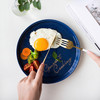 摩登主妇欧式蓝金字母系列陶瓷碗盘创意西餐盘早餐盘菜盘沙拉碗盘1 商品缩略图3