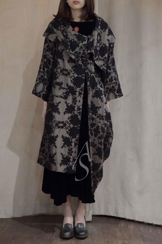 Deepmoss 不对称翻领提花长外套 商品图0