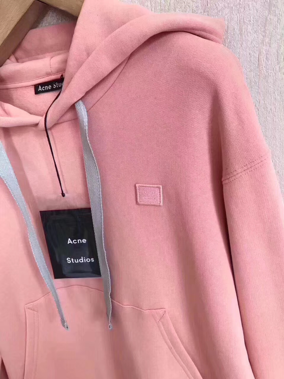 acnestudio新款经典连帽卫衣内里抓绒笑脸刺绣女款p98801