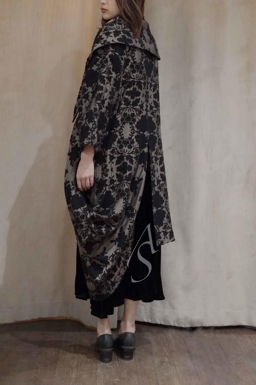 Deepmoss 不对称翻领提花长外套 商品图2