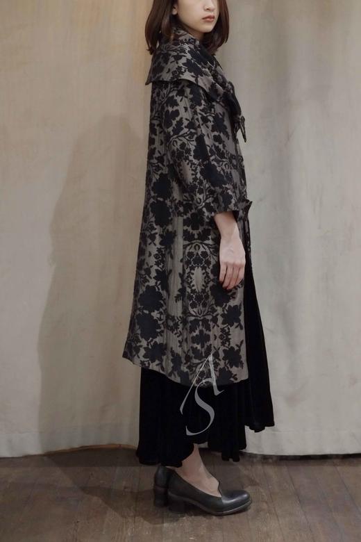 Deepmoss 不对称翻领提花长外套 商品图1