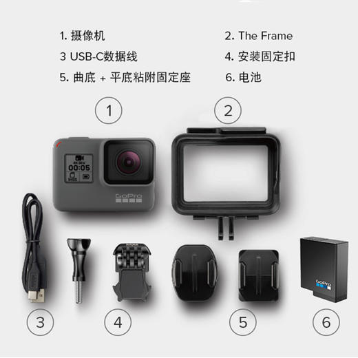 GoPro hero5 BLACK数码摄像机4k高清专业水下运动相机黑狗5go pro 商品图5