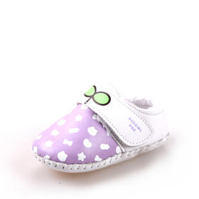 内联升童鞋团子系列婴儿宝宝软底鞋(紫色小草)TZ5225
