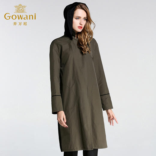 乔万尼春装中长款连帽棉风衣外套EB3A317 商品图2
