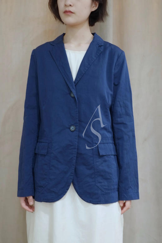 Casey Casey 蓝色棉麻薄西装 商品图0