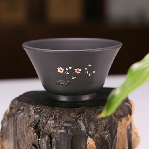 【白梅杯】波本窑手工紫陶杯--四枚