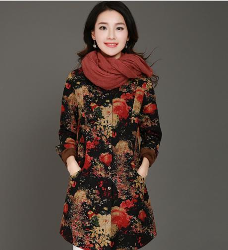 CQ WQ8707  植物花卉加棉2017年秋季棉衣 商品图3