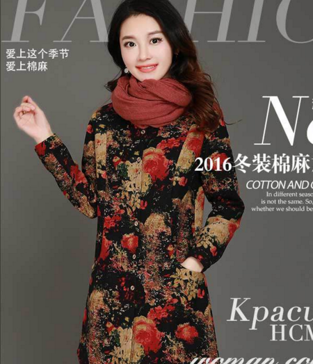 CQ WQ8707  植物花卉加棉2017年秋季棉衣