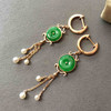 翡翠阳绿平安扣耳坠 商品缩略图0