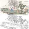 白描底稿-横幅工笔山水传统仕女人物李子牧-LQ25 商品缩略图0