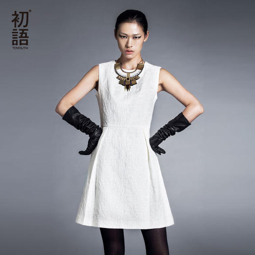 初语 女装修身显瘦无袖连衣裙女中长款裙9442442001 - 初语官方旗舰店