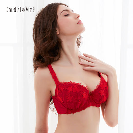 繁花若梦151、101、131型大红色大罩杯文胸 商品图2