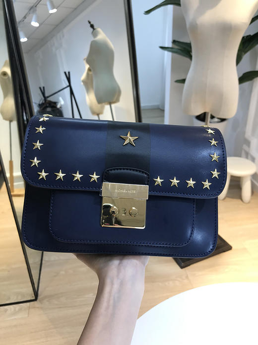 mk 明星同款牛皮 星星铆钉包