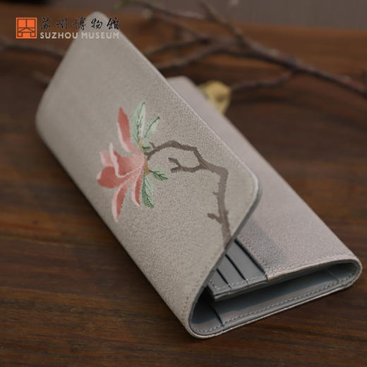 沈周玉兰缂丝钱包-三折 商品图0